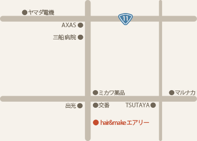 エアリーまでのアクセスマップ